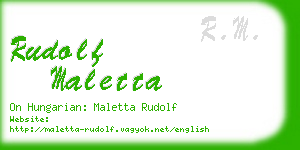 rudolf maletta business card